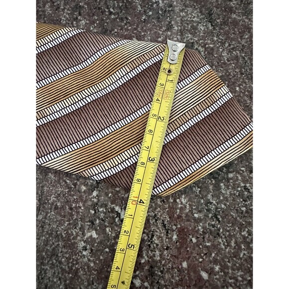 Brooks Brothers Silk Mens Neck Tie Squared Ribbed Geo Ancient Long 58 inches 4w - Picture 12 of 12